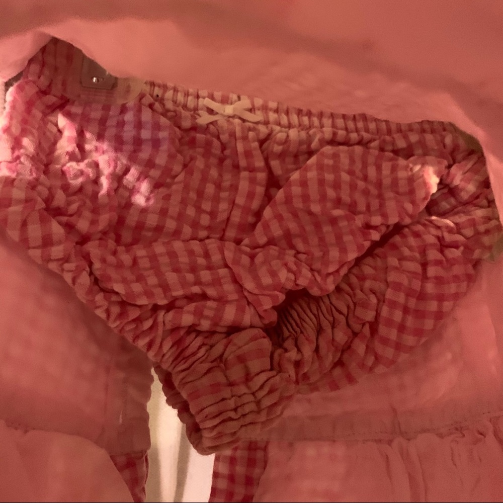 Pink Gingham Dress White Embroidered Cardigan - Picture 10 of 12